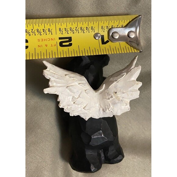 Young Black Bear Cub Figurine Angel Wings Holding “I Love You” Sign 2.5 in Tall - Picture 10 of 13